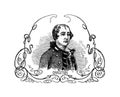 Portrait of Guy Carleton, wood engraving 1847 Royalty Free Stock Photo