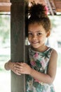 Portrait of half-caste children in park