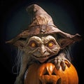 Portrait of Halloween goblin