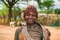 Portrait of a hamar woman in south Ethiopia