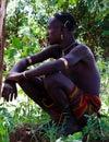 Portrait of hamer tribe men Omo valley, Ethiopia