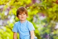 Portrait of handsome boy in the forest Royalty Free Stock Photo