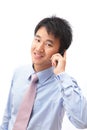 Portrait of handsome business man speaking phone Royalty Free Stock Photo