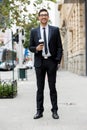 Portrait of handsome businessman outdoor Royalty Free Stock Photo