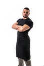 Portrait of handsome chef in black apron Royalty Free Stock Photo