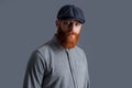 Portrait of handsome Irish man. Bearded man with serious face. Unshaven man with red beard Royalty Free Stock Photo