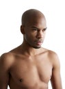 Portrait of a handsome male fashion model shirtless Royalty Free Stock Photo