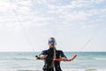 Portrait of handsome man kitesurfer. Royalty Free Stock Photo