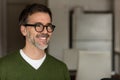 Portrait Of A Handsome Man Smiling Away. With Glasses.