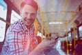 Portrait of handsome man using mobile phone Royalty Free Stock Photo