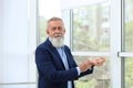 Portrait of handsome mature man in elegant suit Royalty Free Stock Photo