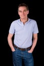 Portrait of Handsome Smiling Happy Man Hands in Pockets Royalty Free Stock Photo