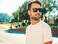 Portrait of handsome man posing outdoors Royalty Free Stock Photo