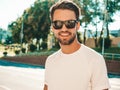 Portrait of handsome man posing outdoors Royalty Free Stock Photo