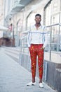 Portrait of handsome stylish african american model man