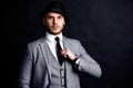 Portrait of handsome stylish man in elegant suit Royalty Free Stock Photo