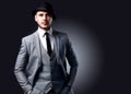 Portrait of handsome stylish man in elegant suit Royalty Free Stock Photo