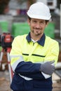 portrait handsome surveyor with arms crossed