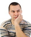 Portrait of a handsome thinking young man Royalty Free Stock Photo