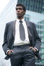 Portrait of a handsome young african american businessman outdoors Royalty Free Stock Photo