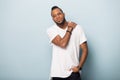 Portrait of handsome young African American man looking at camera Royalty Free Stock Photo