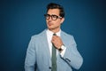 Portrait of handsome young businessman wearing glasses Royalty Free Stock Photo