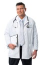 Portrait of a handsome young doctor . Royalty Free Stock Photo