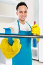Man cleaning the house Royalty Free Stock Photo