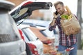 Husband Bringing Groceries Royalty Free Stock Photo