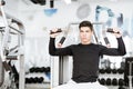 Portrait of a handsome young man training in a gym Royalty Free Stock Photo
