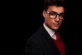 Portrait of handsome young man wearing glasses Royalty Free Stock Photo