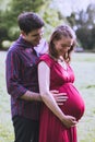 Portrait of a happily married couple expecting a baby Royalty Free Stock Photo