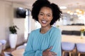 Portrait of happy african american businesswoman in modern office Royalty Free Stock Photo