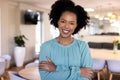 Portrait of happy african american businesswoman in modern office Royalty Free Stock Photo