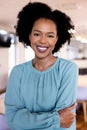 Portrait of happy african american businesswoman in modern office Royalty Free Stock Photo