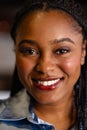 Portrait of happy african american casual businesswoman in office Royalty Free Stock Photo