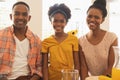 Happy African American family smiling at camera Royalty Free Stock Photo