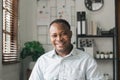 Portrait of happy African American small business owner looking at camera. Head shot Royalty Free Stock Photo