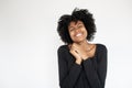 Portrait of happy African American woman smiling at camera Royalty Free Stock Photo