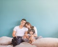 Portrait Happy Asian Family Indoor. Royalty Free Stock Photo