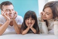 Portrait Happy Asian Family. Royalty Free Stock Photo