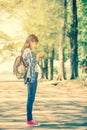 Portrait of happy Asian woman taking photos Royalty Free Stock Photo