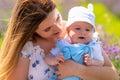 Portrait of a happy baby boy with his mother Royalty Free Stock Photo