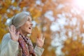 Portrait of a happy beautifil elderly woman posing