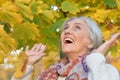 Portrait of a happy beautifil elderly woman posing Royalty Free Stock Photo