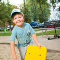 Portrait of happy beautiful little boy