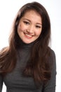 Portrait of happy beautiful young oriental woman