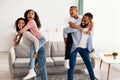 Portrait of a happy black family having fun at home Royalty Free Stock Photo