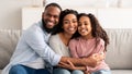 Portrait of a happy black family smiling at home Royalty Free Stock Photo