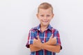 Portrait of happy boy showing thumbs up gesture Royalty Free Stock Photo